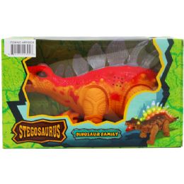 12 Wholesale 14" B/o Dino Stegosaurus In Window Box, 2 Assorted Colors
