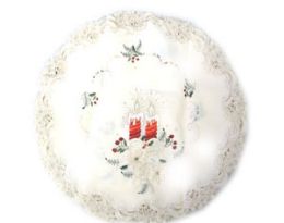 120 Pairs Holly & Red Candle & Bells 8 Inch Round - Oven Mits & Pot Holders