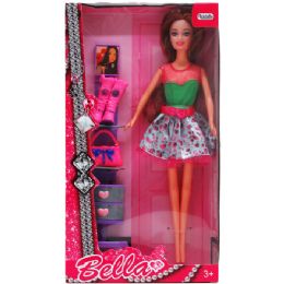 12 Pieces Bendable Bella Doll With Accessories In Window Box - Dolls