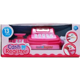 18 Pieces Cash Register With Accessories In Window Box - Girls Toys