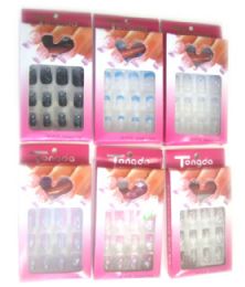 72 Pairs Nail Set / Color Assorted - Manicure and Pedicure Items