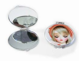120 Pieces 3d Girl Style Mini Mirror/color Assorted - Cosmetics