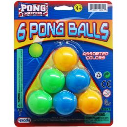 72 of 6 Piece Ping Pong Ball Play Set On Blister Card