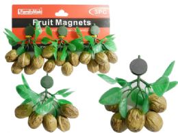 144 Units of Nut Magnets 3 Piece Walnut Design - Refrigerator Magnets