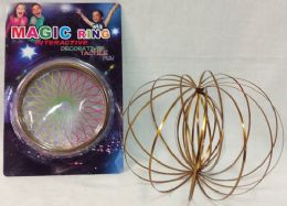 24 Wholesale Wholesale Yellow Golden Flow Ring Magic Ring Kinetic Spring Toy