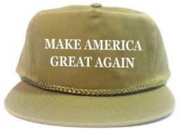 24 Wholesale Make America Great Again Golf Hat - Tan