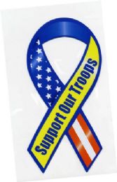 60 Wholesale 3.5" X 8" Ribbon Magnet, "support Our Troops