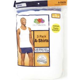 72 of Men's White Ribbed A-Shirts 3-Pack