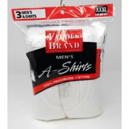 48 Bulk Famous Brand Men's White A-Shirt 3-Pack
