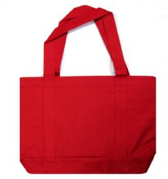 24 Wholesale Blank Tote Bag In Red