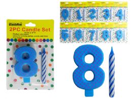144 Wholesale 2 Pc Happy Birthday Candle Set Size: 2.6" H