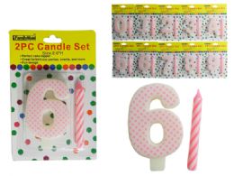 144 Pieces 2 Pc Happy Birthday Candle Set Size: 2.6" H - Birthday Candles