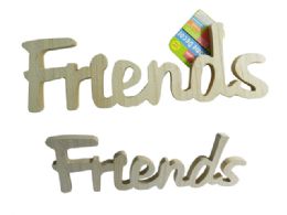 96 Units of Wooden Word Decor, "friends" Size: 15.25" Wide - Home Decor
