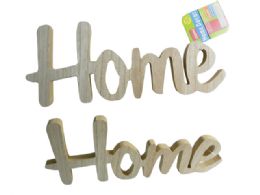 96 Units of Wooden Word Decor, "home" - Home Decor