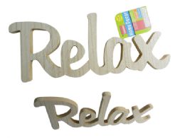 96 Units of Wooden Word Decor, "relax" Size: 15.25" Wide - Home Decor