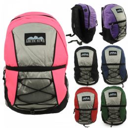 24 Wholesale 17" Kids Padded Bungee Design Backpacks In 6 Assorted MultI-Color Colors