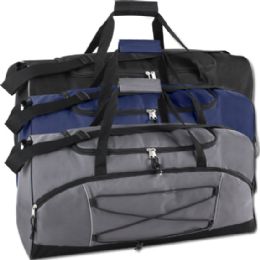 24 Wholesale 26 Inch Bungee Duffel Bag Assorted Colors