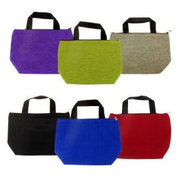 24 Wholesale Insulated Lunch Tote In 6 Assorted Colors