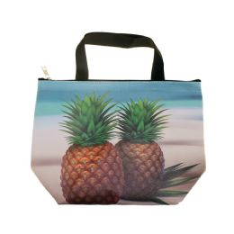 24 Wholesale Insulated Lunch Tote In Pineapple Print