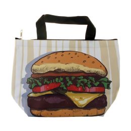 24 Wholesale Insulated Lunch Tote In Hamburger Print