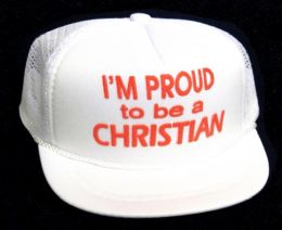 24 Bulk Infant "i'm Proud To Be A Christian" Hat In Assorted Colors