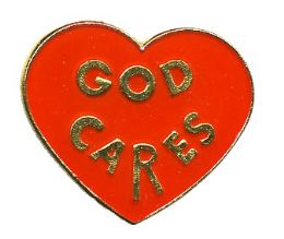 96 Wholesale Brass Hat Pin, "god Cares",
