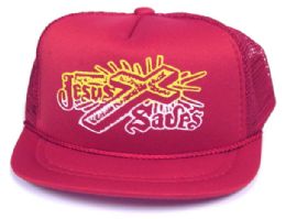 36 Units of Infant "jesus Saves" Mesh Hat In Assorted Colors - Baby Apparel