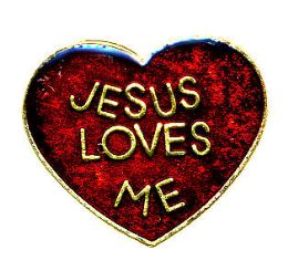 96 Wholesale Brass Hat Pin, "jesus Loves me