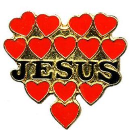 96 Pieces Brass Hat Pin, "jesus" Hearts - Hat Pins & Jacket Pins