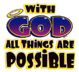24 Units of "with God All Things Are Possible" - White T-Shirts - Baby Apparel