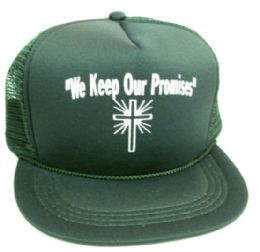 48 Wholesale Youth Mesh Back Printed Hat, "we Keep Our Promises", Assorted Colors