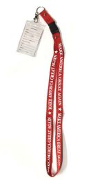48 Pieces Make America Great Again Lanyards - Red - ID Holders