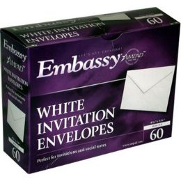 6 Packs White Invitation Envelopes - 60 Ct - 4 3/8" X 5 3/4" - Envelopes