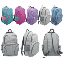 12 Pieces Backpack Assorted Color - Backpacks 17"