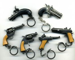 72 Wholesale Mini Gun Keychain
