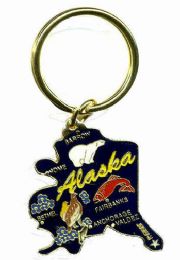 36 Wholesale Heavy Brass Keychain, Alabama, State Is Approx. 1.75" In Size