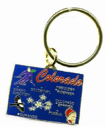 36 Wholesale Heavy Brass Keychain, Colorado, State Is Approx. 1.75" In Size
