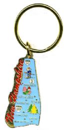 36 Wholesale Heavy Brass Keychain, New Hampshire, State Is Approx. 1.75" In Size