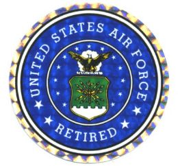 96 Wholesale 3 inch Round Decal, "united States Air Force Retired
