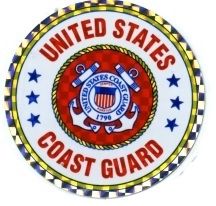 96 Pieces 3" Round Decal, United States Coast Guard - Stickers