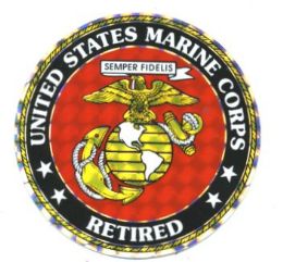 96 Wholesale 3" Round Decal, "united States Marine Corps Retired"