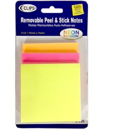 48 Bulk Neon Sticky Notes, 3" X 3", 150 Sheets