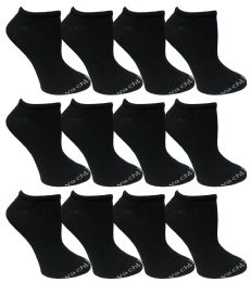 Yacht & Smith Women's Cotton Black No Show Ankle Socks