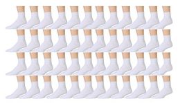 48 Wholesale Yacht & Smith Men's Cotton Sport Ankle Socks Size 10-13 Solid White