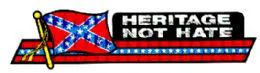 60 Wholesale 3" X 12" Rebel Decal, "heritage Not Hate"