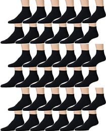 Yacht & Smith Men's Cotton Black Quarter Ankle Socks