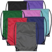 48 Pieces Kids 15 Inch Promo Drawstring Bag - 8 Colors - Draw String & Sling Packs