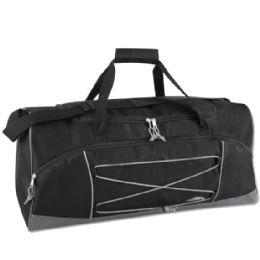24 Wholesale Trailmaker 26 Inch Bungee Duffel Bag Black Color Only
