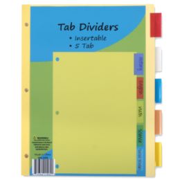 96 Pieces 5 Pack Tab Dividers - Tab Dividers