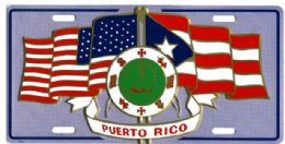 24 Wholesale Puerto Rico/u.s. Flag Metal License Plate